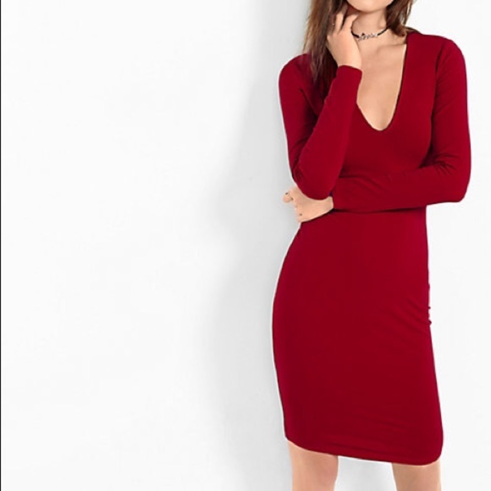 Express red bodycon dress